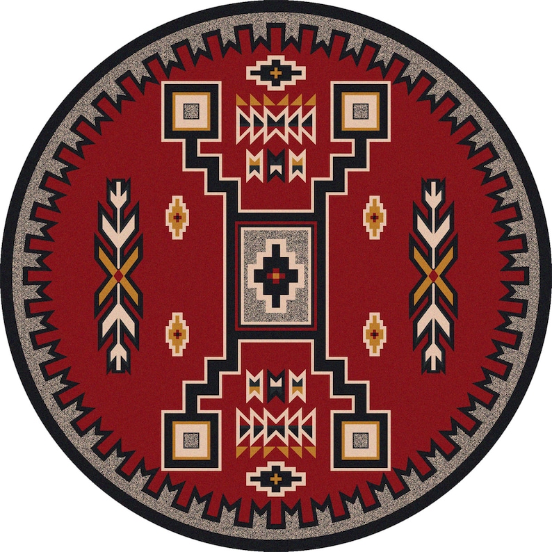 Southwest Rug Native American Style Rug Red Native American Style Rug Southwestern Rug Red Southwestern Rug Southwestern Area Rug