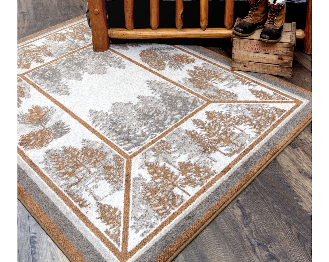 Cabin Rug, Cabin Area Rug, Lodge Rug, Lodge Area Rug, Woodland Rug