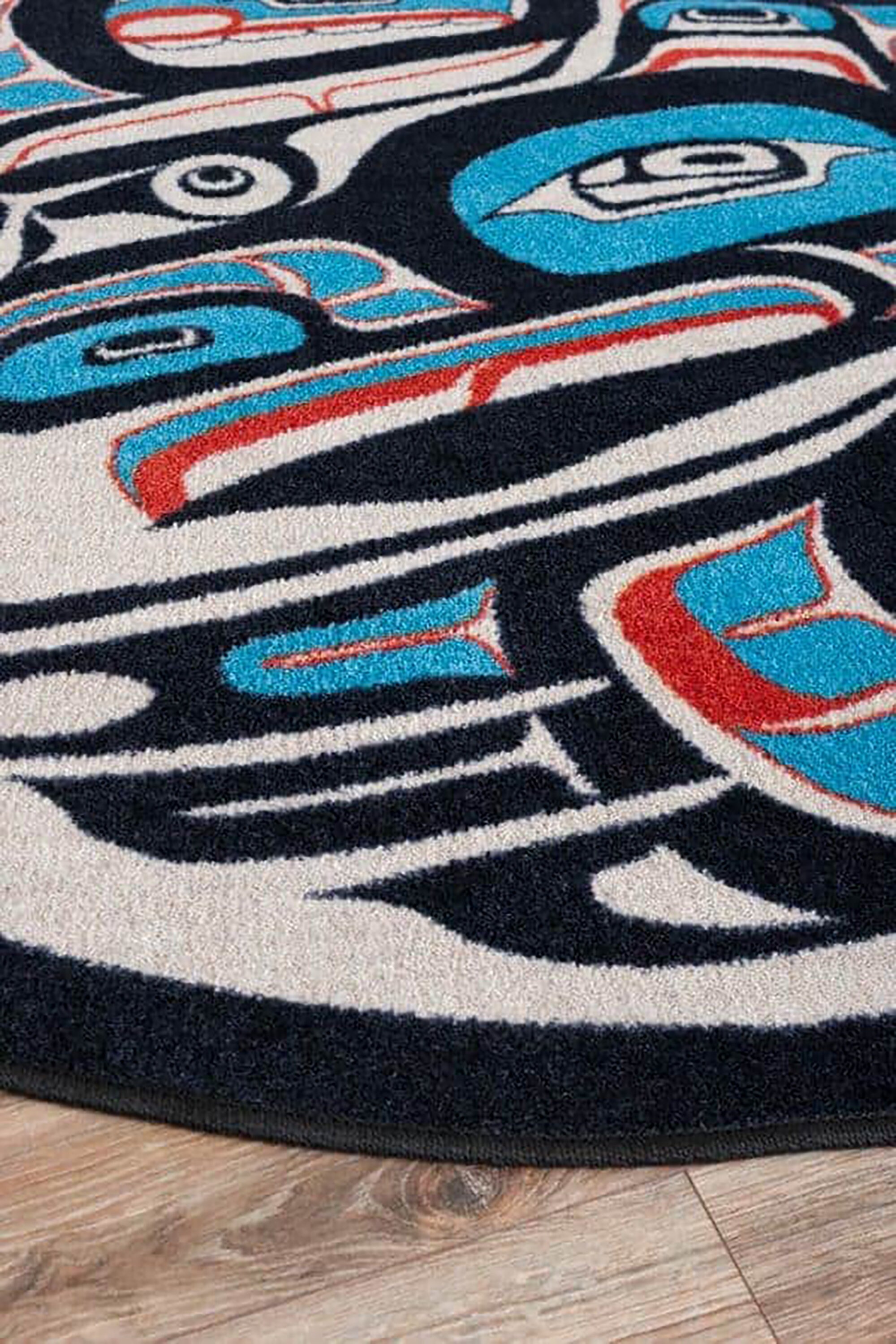 6ft Round Native American Rug Blue Native American Round Rug - Etsy