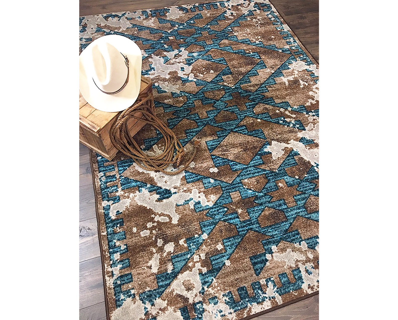 Turquoise Southwestern Rug Southwest Rug Native American Etsy