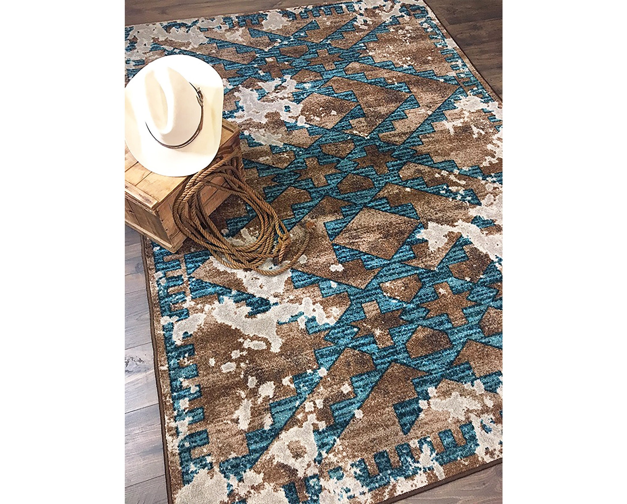 Turquoise Southwestern Rug Southwest Rug Native American Etsy