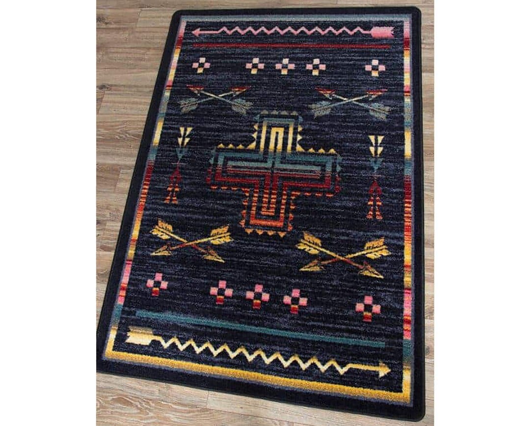 Navy Blue Southwest Area Rug 8x10 Southwestern Rug Native Etsy