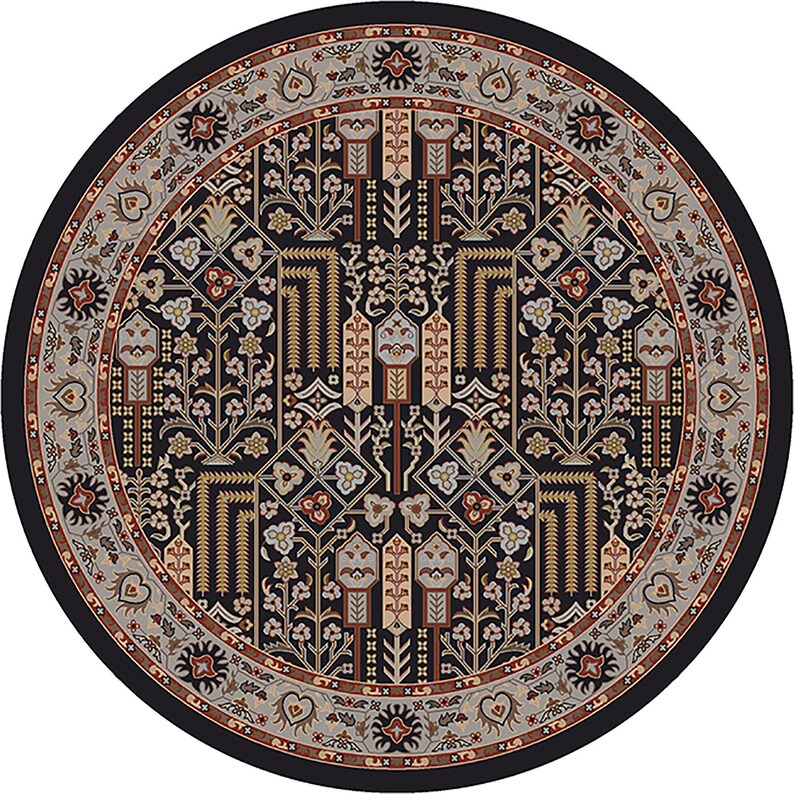 Black Persian Style Rug Persian Style Area Rug Persian Rug Etsy