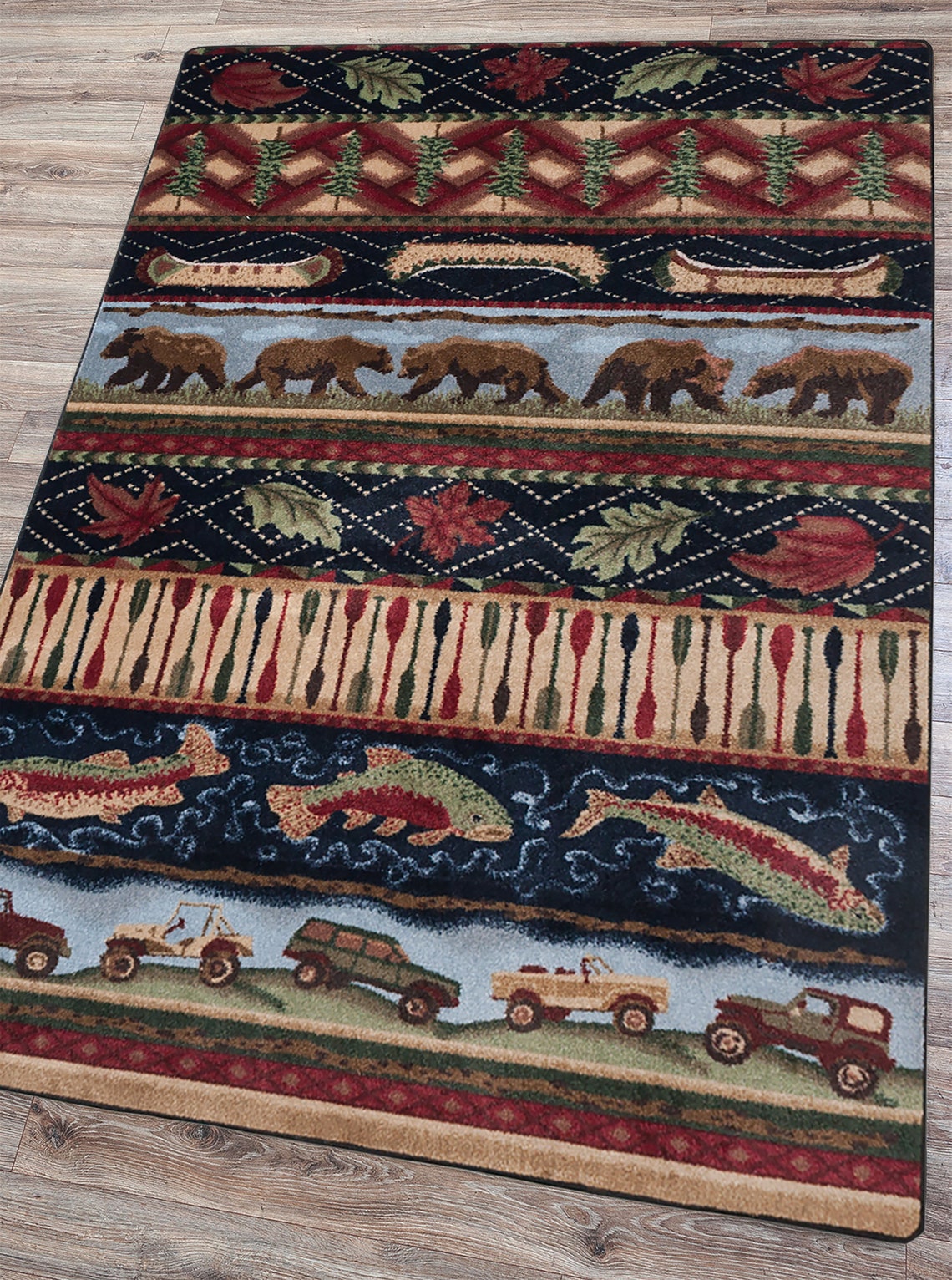 Cabin Rug Cabin Area Rug Lodge Rug Lodge Area Rug Woodland Etsy