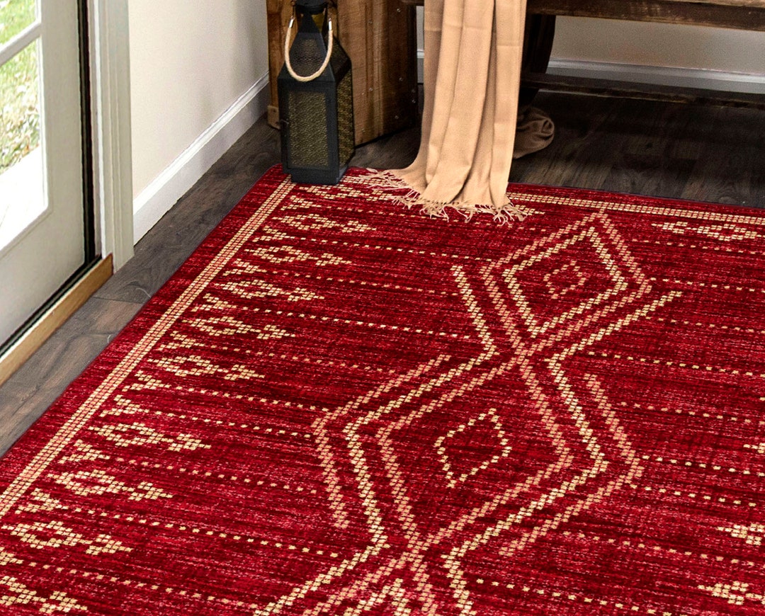 Red Southwestern Rug, Red Southwest Rug, Southwestern Rug, Southwest