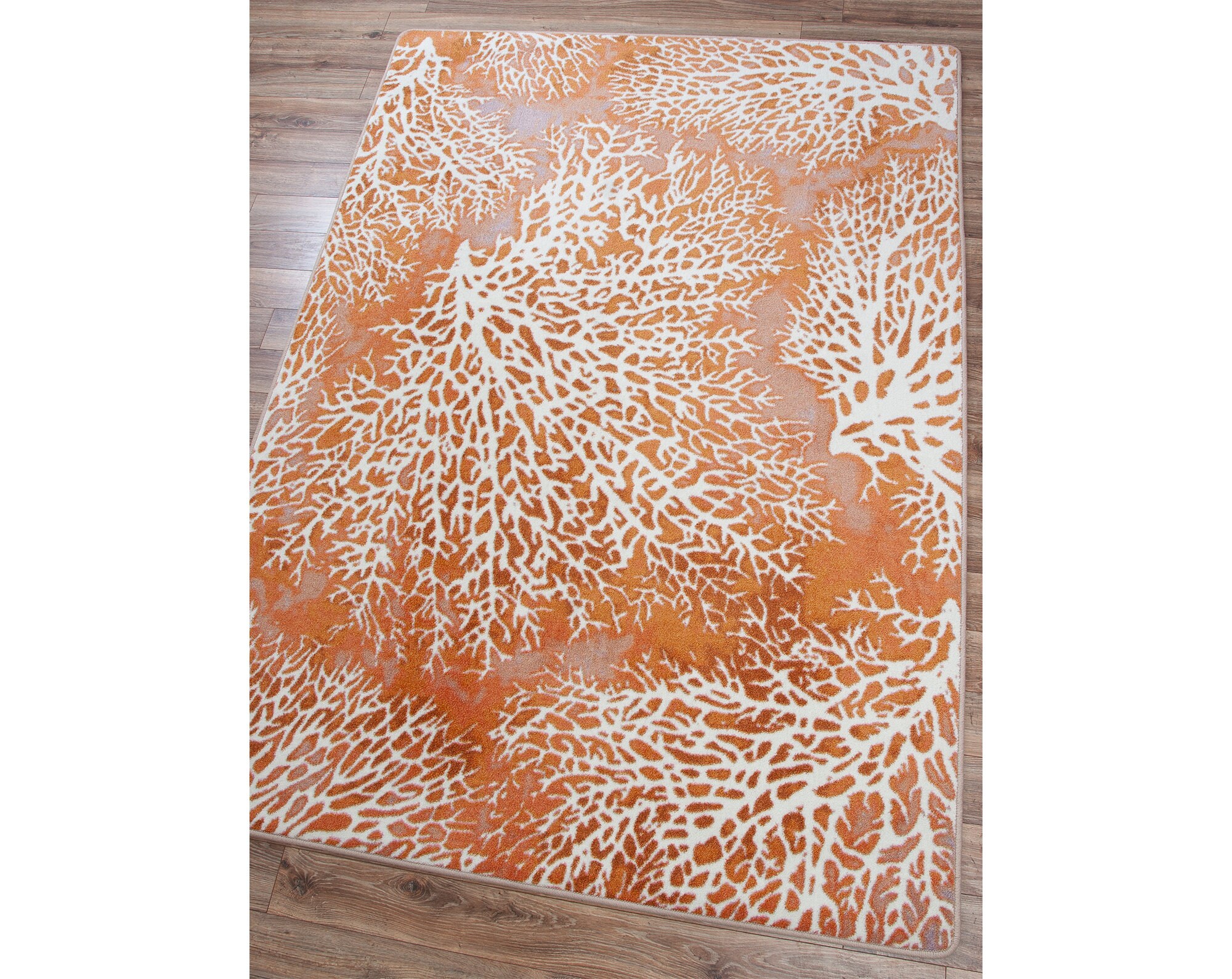 Coral Rug Orange Coral Rug Coral Area Rug Coastal Rug Etsy