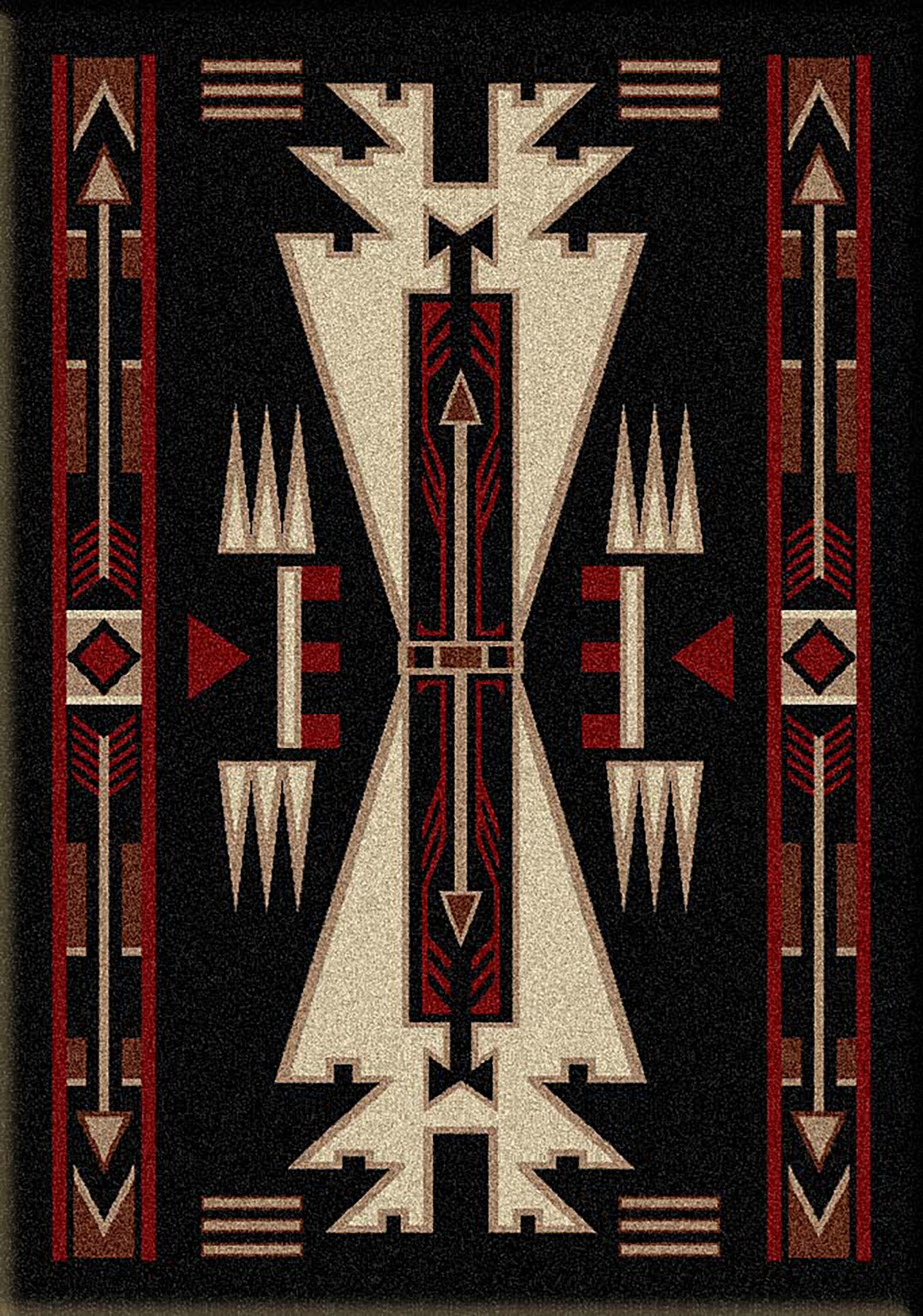 Black Southwestern Rug Native American Style Rug Etsy