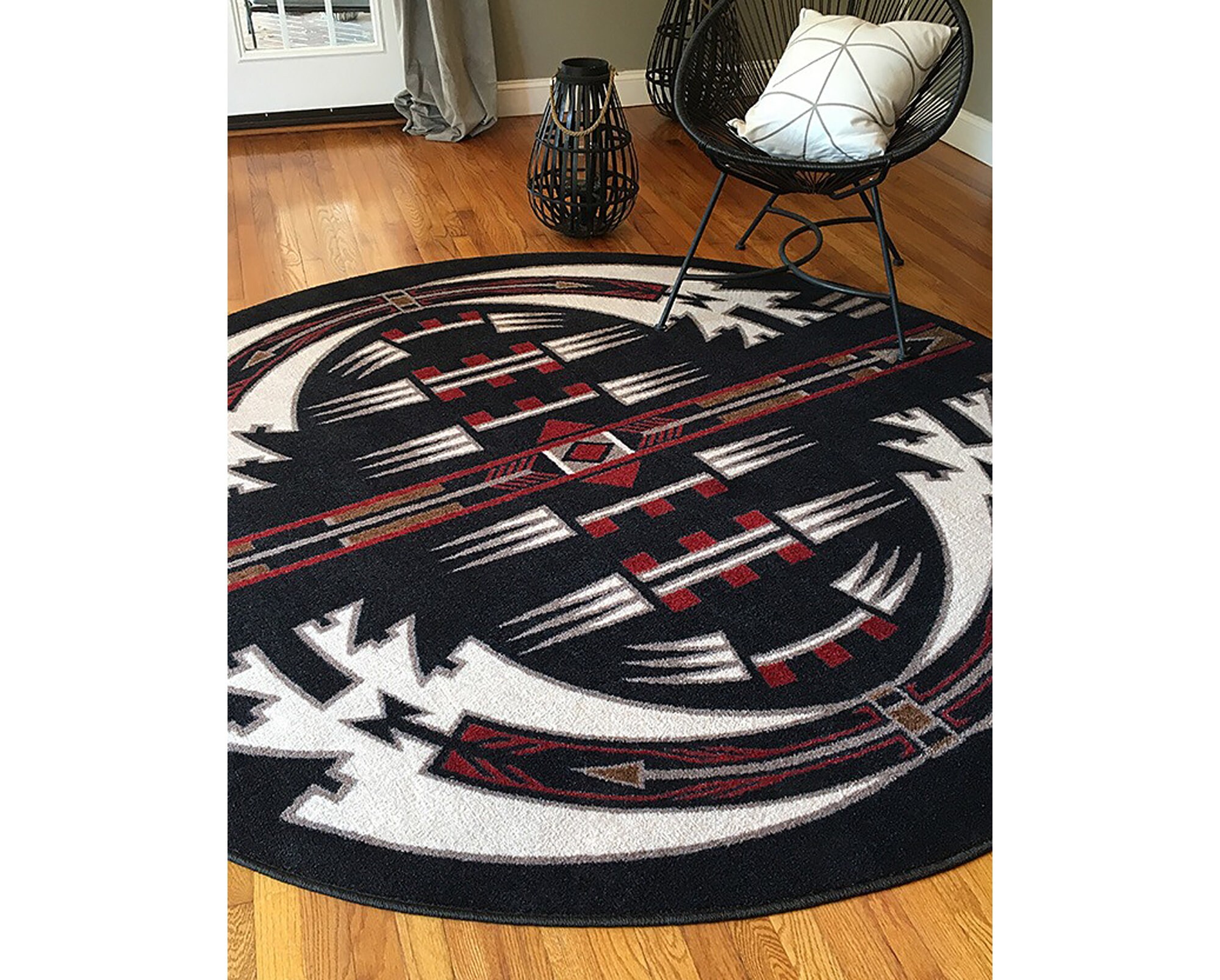 Black Southwestern Rug Native American Style Rug Etsy