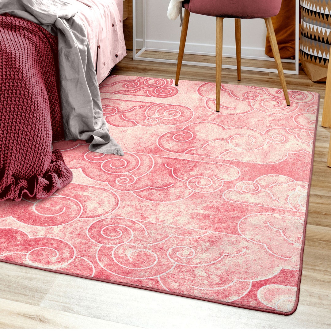 Pink Cloud Rug, Pink Clouds Rug, Clouds Rug, Pink Nursery Rug, Nursery