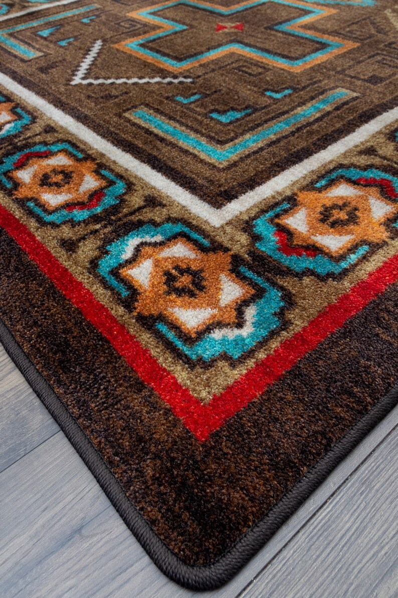 Brown Southwestern Rug Brown Southwest Rug Brown Etsy