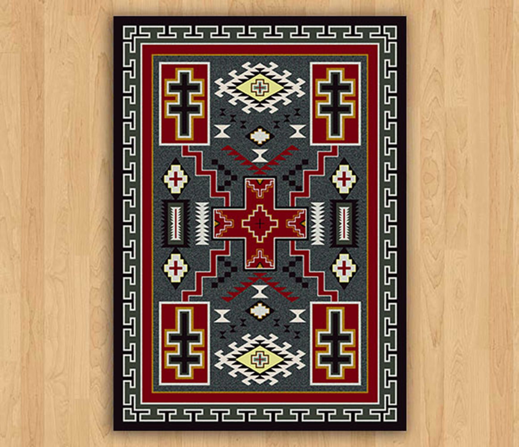Red and Black Southwestern Rug Southwest Rug Southwestern Etsy