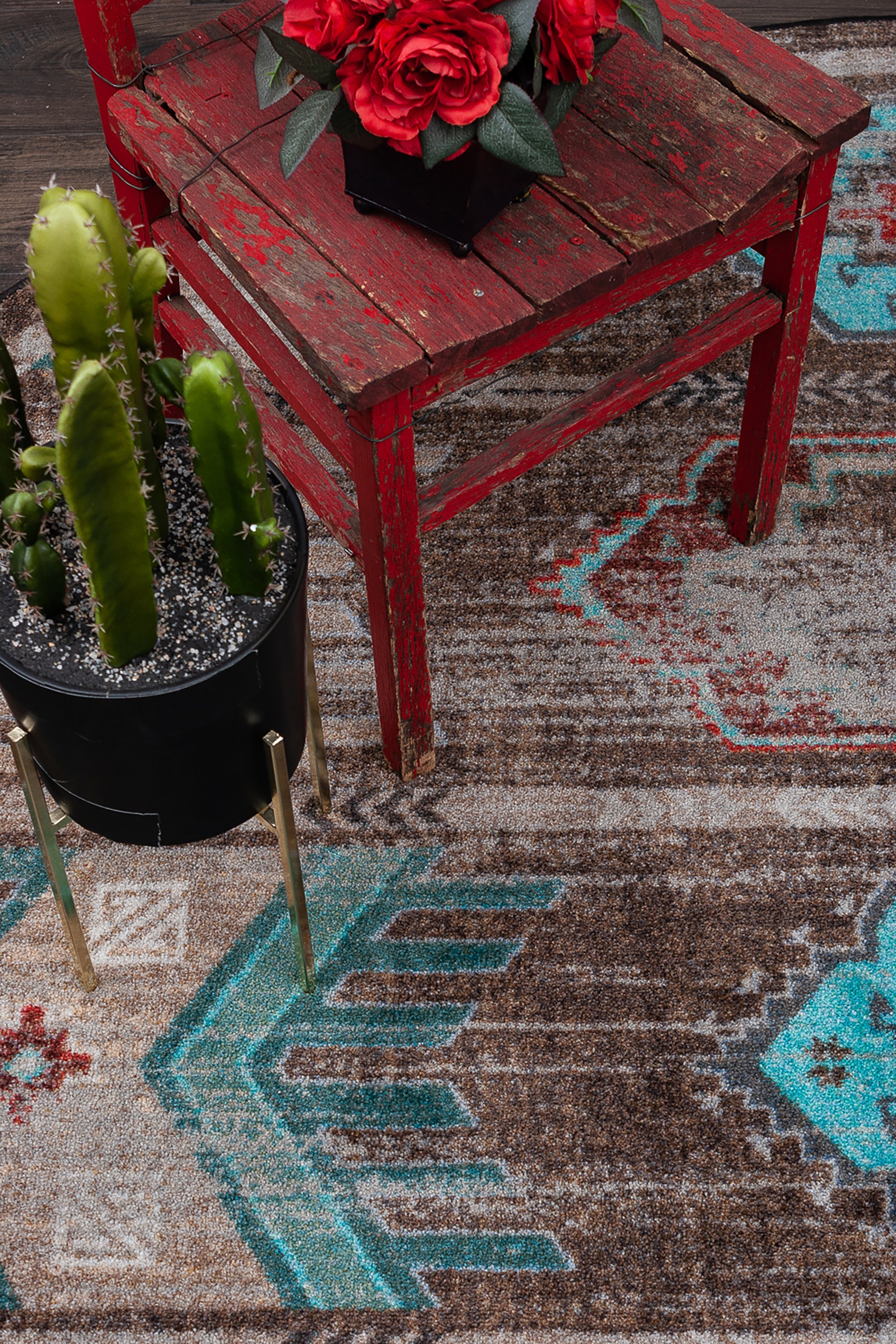 Turquoise Southwestern Rug Southwest Rug Native American Etsy