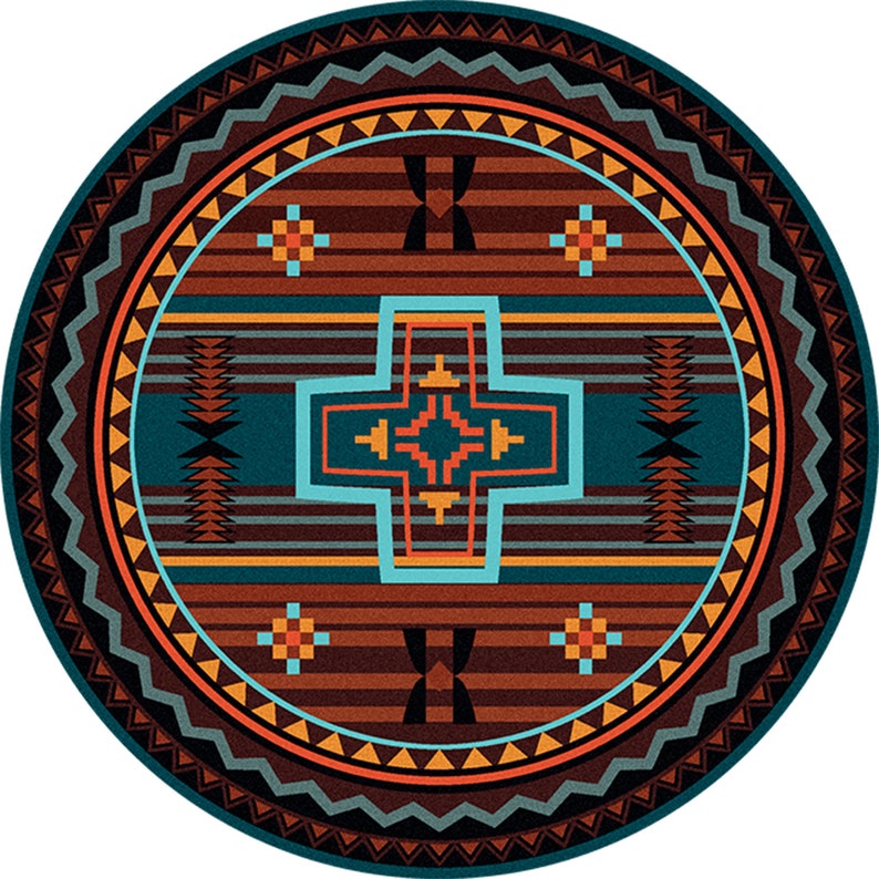 Bright Southwestern Rug Southwestern Area Rug Southwest Rug Etsy