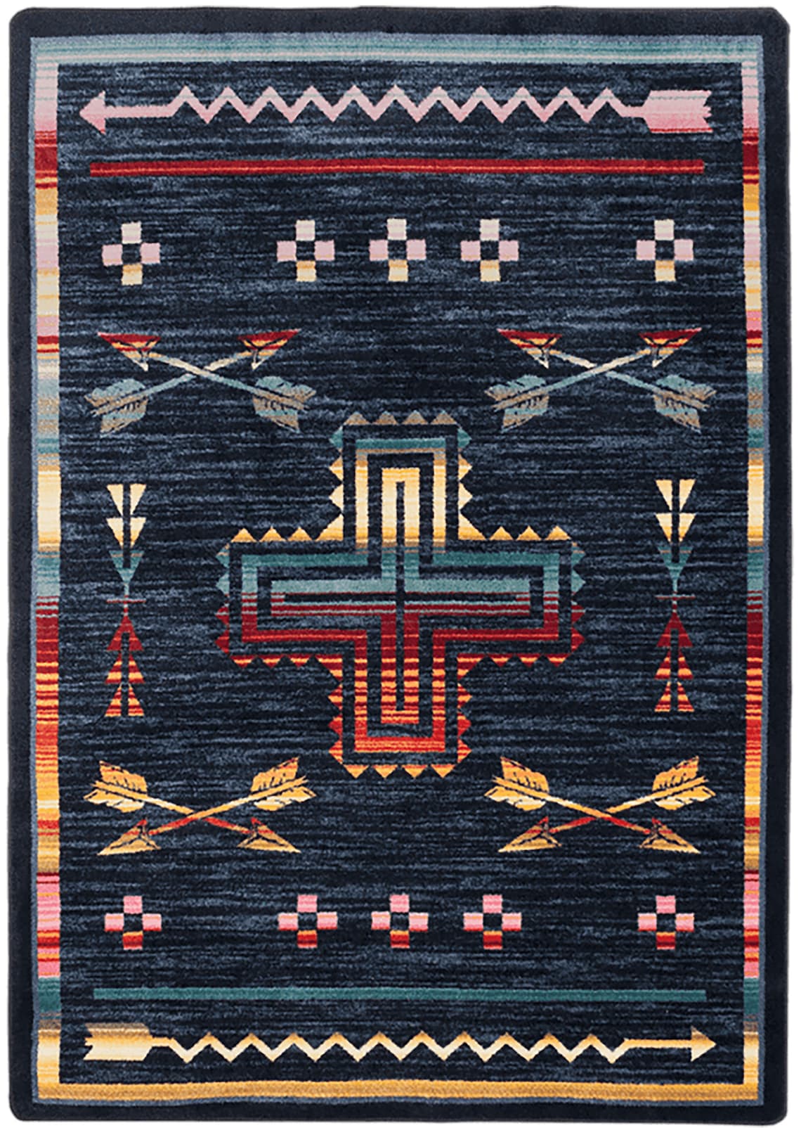 Navy Blue Southwest Area Rug 8x10 Southwestern Rug Native Etsy