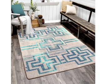 Gray Southwestern Rug, Southwestern Rug, Rustic Rug, Distressed Rug, Southwest Rug, Southwestern Area Rug, Gray Western Rug, Gray Area Rug