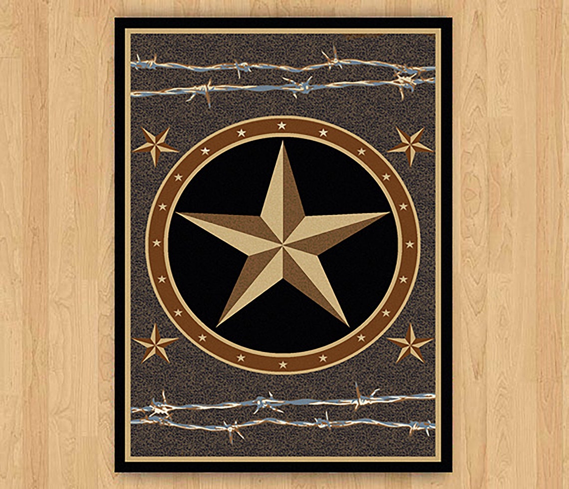 Western Rug Western Area Rug Texas Star Rug Texas Star Area Etsy