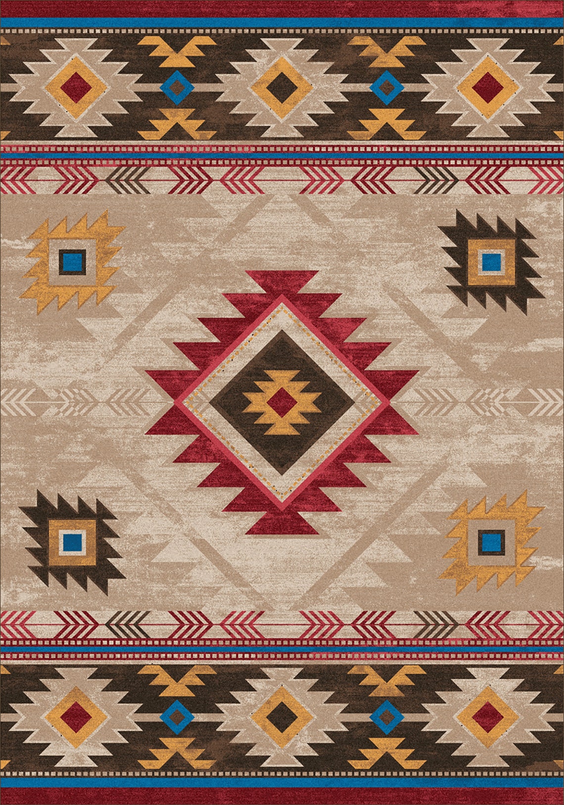 Southwest Area Rug Native American Style Rug Southwestern Etsy
