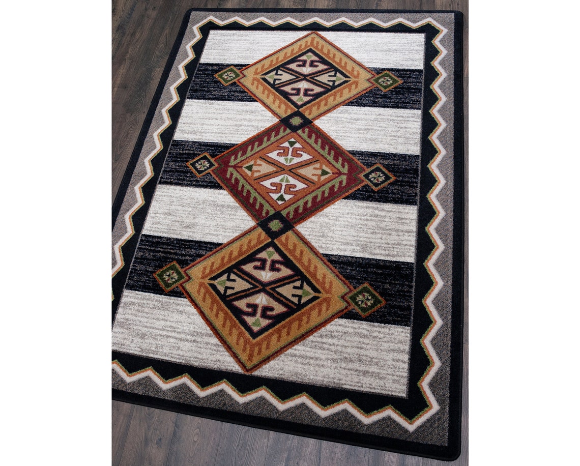 Black and White Southwestern Rug Southwestern Area Rug Etsy
