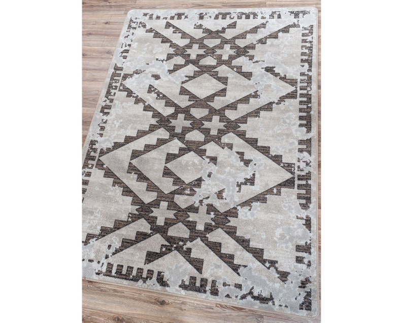Distressed Gray Southwestern Rug Gray Southwest Rug Etsy