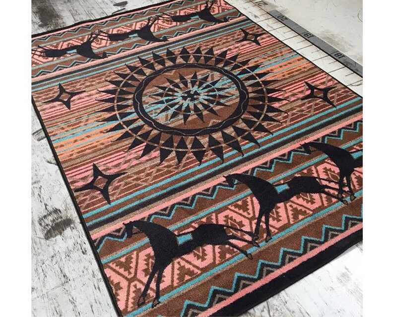 Horse Rug Horse Area Rug Western Rug Western Area Rug Etsy