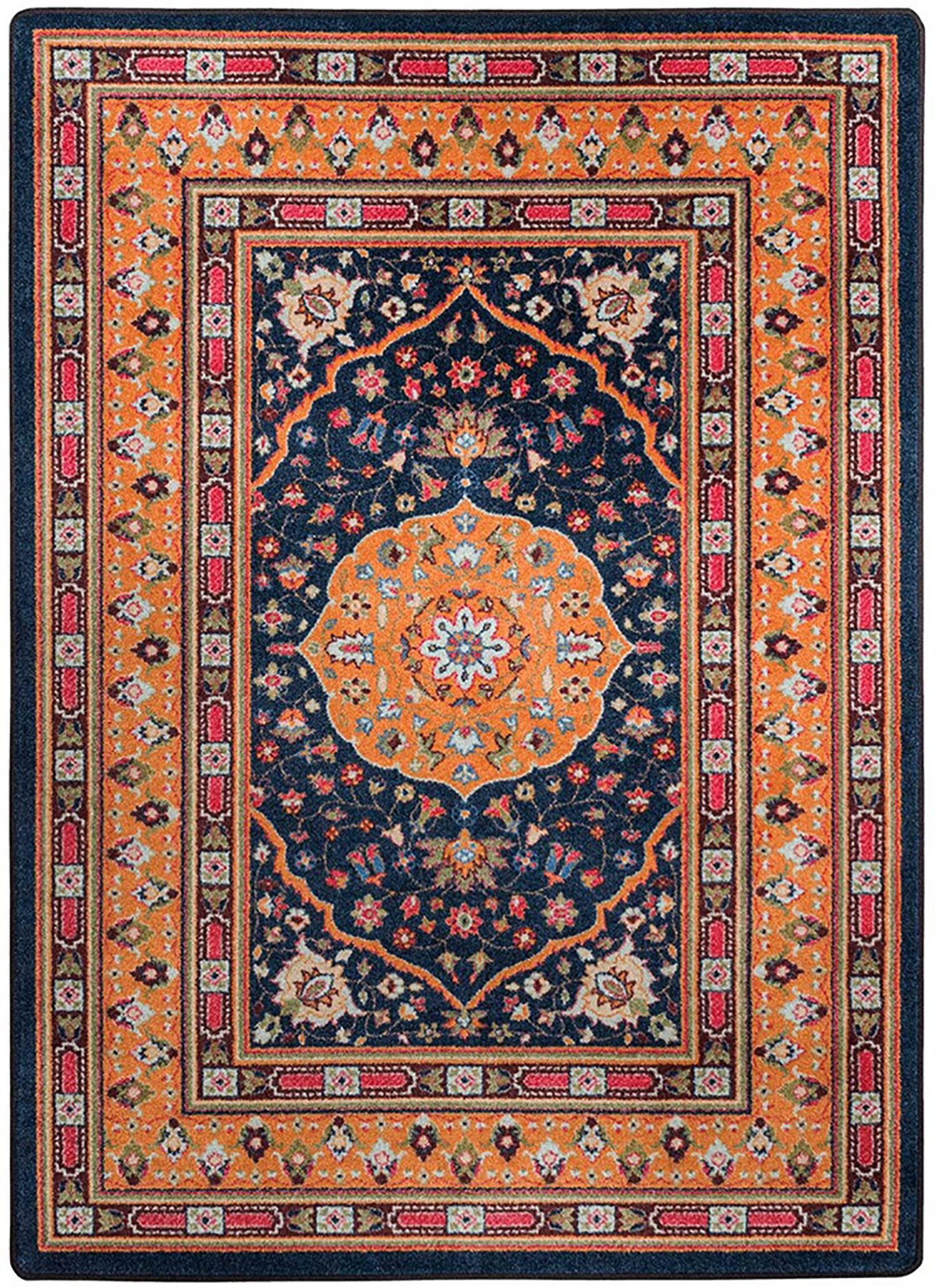 Orange Persian Style Rug Persian Style Area Rug Persian Etsy
