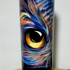 Vibrant Owl Tumbler, Owl Mug, Owl Lover, Bird Tumbler, Bird Mug, Bird Lover Gift, 20 oz Tumbler