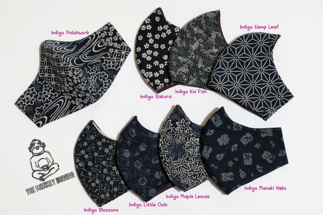 Japanese Face Mask, Japanese Mask, Cotton Face Mask, Filter Pocket