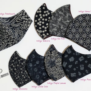 Japanese Face Mask, Japanese Mask, Cotton Face Mask, Filter Pocket, Adjustable Mask, Washable Mask, Also comes in 3d Origami Style