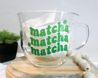Matcha Latte Glass Cup, Matcha Mug