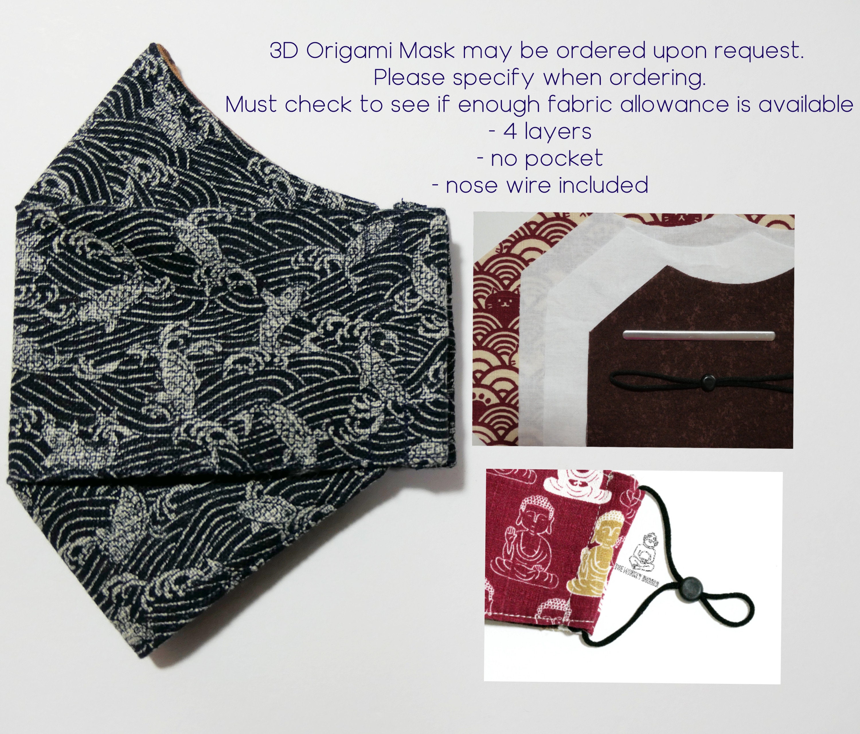 Japanese Face Mask Japanese Mask Cotton Face Mask Filter Etsy UK