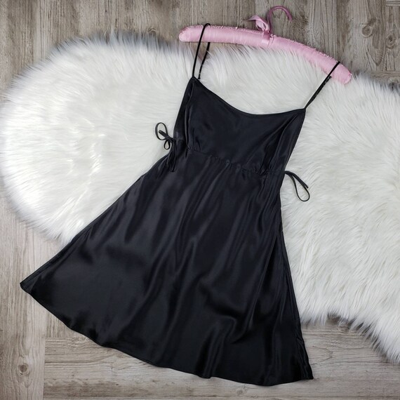 Y2K Victoria's Secret black silk slip dress NWT SZ
