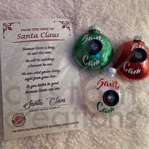 Santa Cam Ornament with Letter | Elf Cam Ornament with Letter