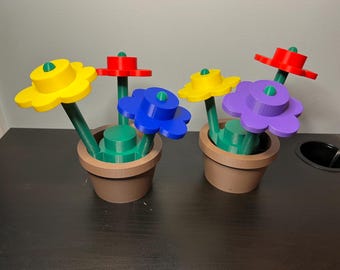 LEGO-Inspired Flower Pot – Colorful Brick Décor for Playrooms & Home