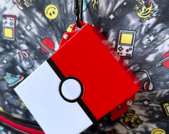 Pokeball Card Holder with Clip – Portable Trading Card Case | Deck Storage for Travel & Backpack