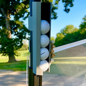 Golf Ball & Tee Holder for Cart Rails – Twist Lock with Faux Velvet Lining, Holds 5 Balls and 5 Tees