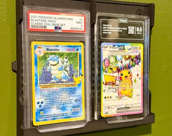 Graded Card Wall Mount – Holds 2 Slabs | Modular Trading Card Display with Alignment System