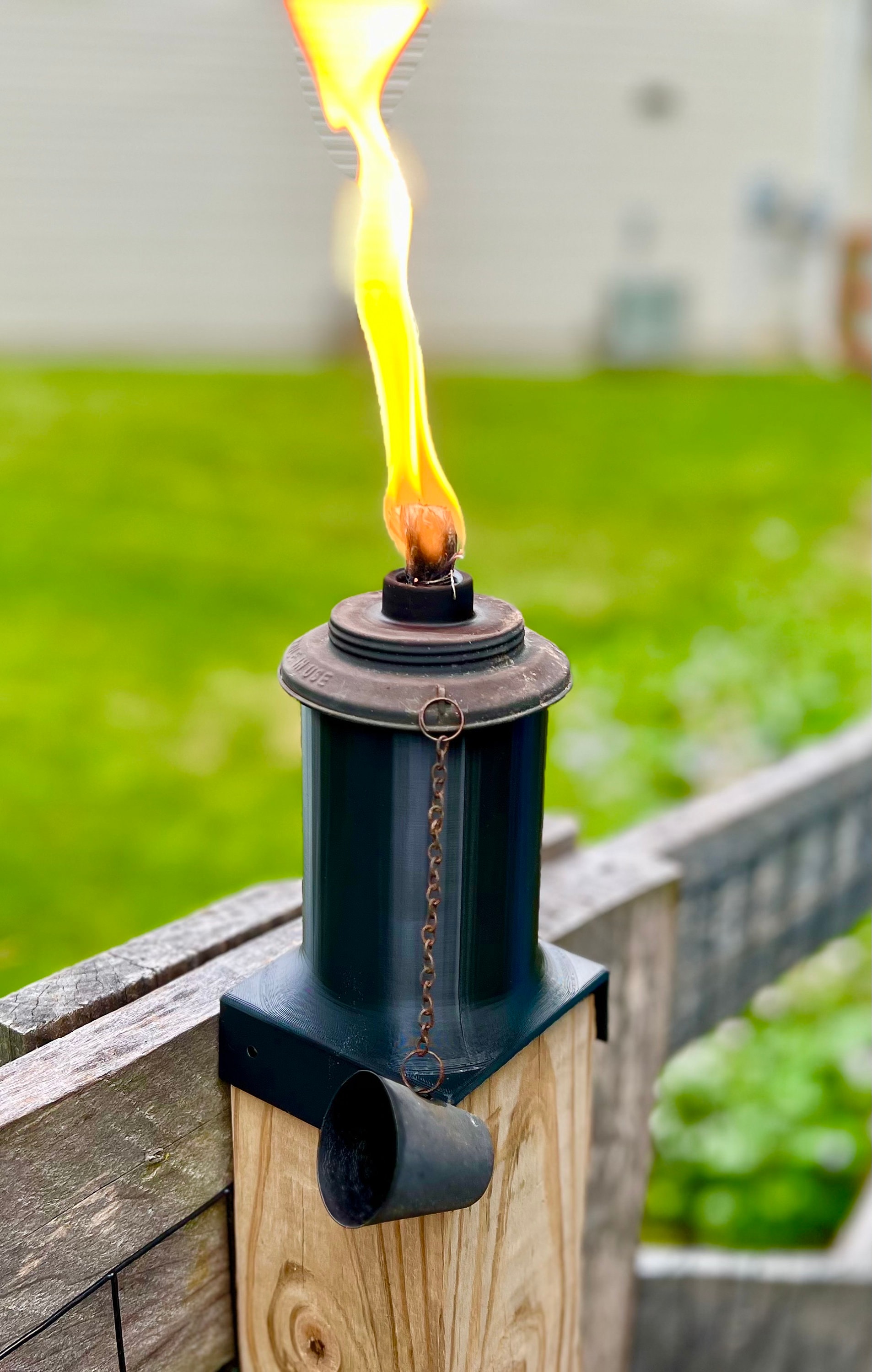Sunnydaze Outdoor Metal Patio Deck Poolside Lawn Tabletop Torch Set Green Blue Orange And Brown 8pc