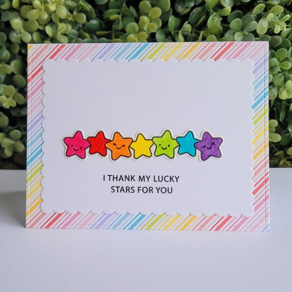 4.25 x 5.5 Card, Thank My Lucky Stars Card, Thank You Card, Appreciation, Thank You Gift