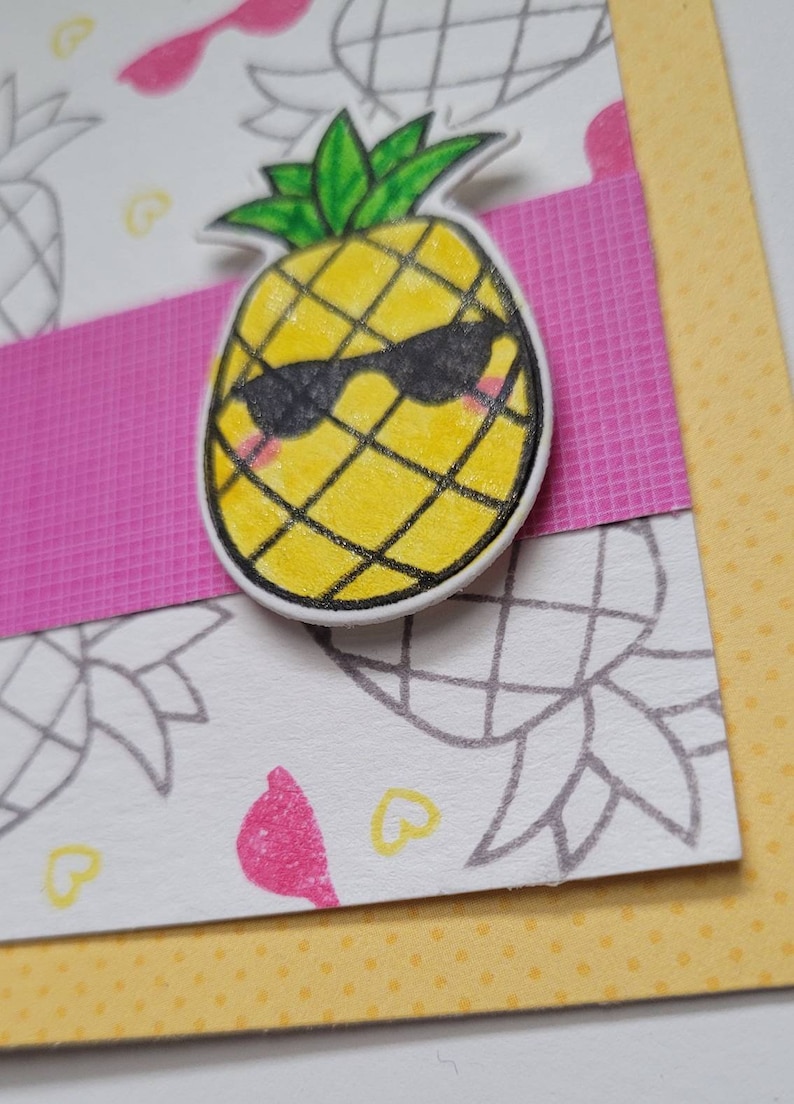 Valentines Day Card I Pine for You Punny Card Pineapple Valentine Card