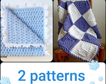 Crochet baby blanket pattern bundles. 2 patterns