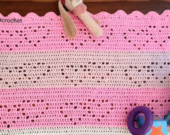 Crochet baby blanket pattern. Hearts blanket