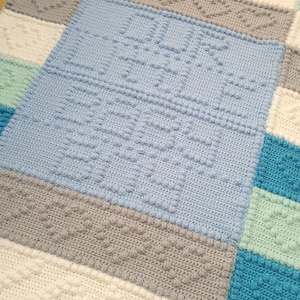 Crochet baby blanket pattern. Baby boy pdf.