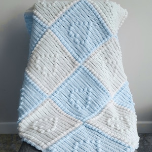 Crochet baby blanket pattern, english.