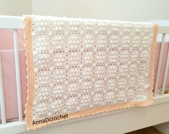 Crochet baby blanket pattern,  3 sizes