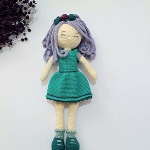 Crochet doll pdf pattern. Amigurumi doll tutorial. image 1