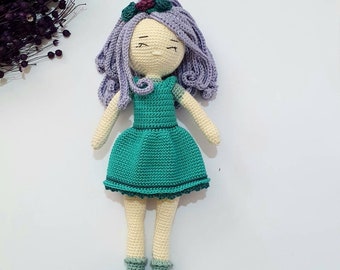 Crochet doll pdf pattern. Amigurumi doll tutorial.