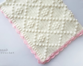 Crochet baby blanket pattern, English