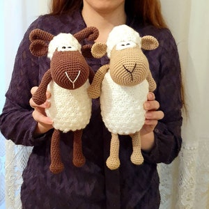 Crochet sheep couple pattern, english.