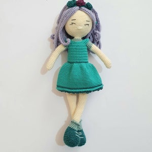 Crochet doll pdf pattern. Amigurumi doll tutorial. image 2