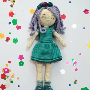 Crochet doll pdf pattern. Amigurumi doll tutorial. image 4